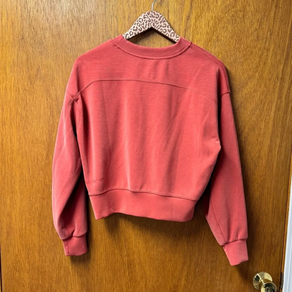 Lululemon Perfectly Oversized Cropped Crew Sweatshirt Softstreme Cayenne Red 0